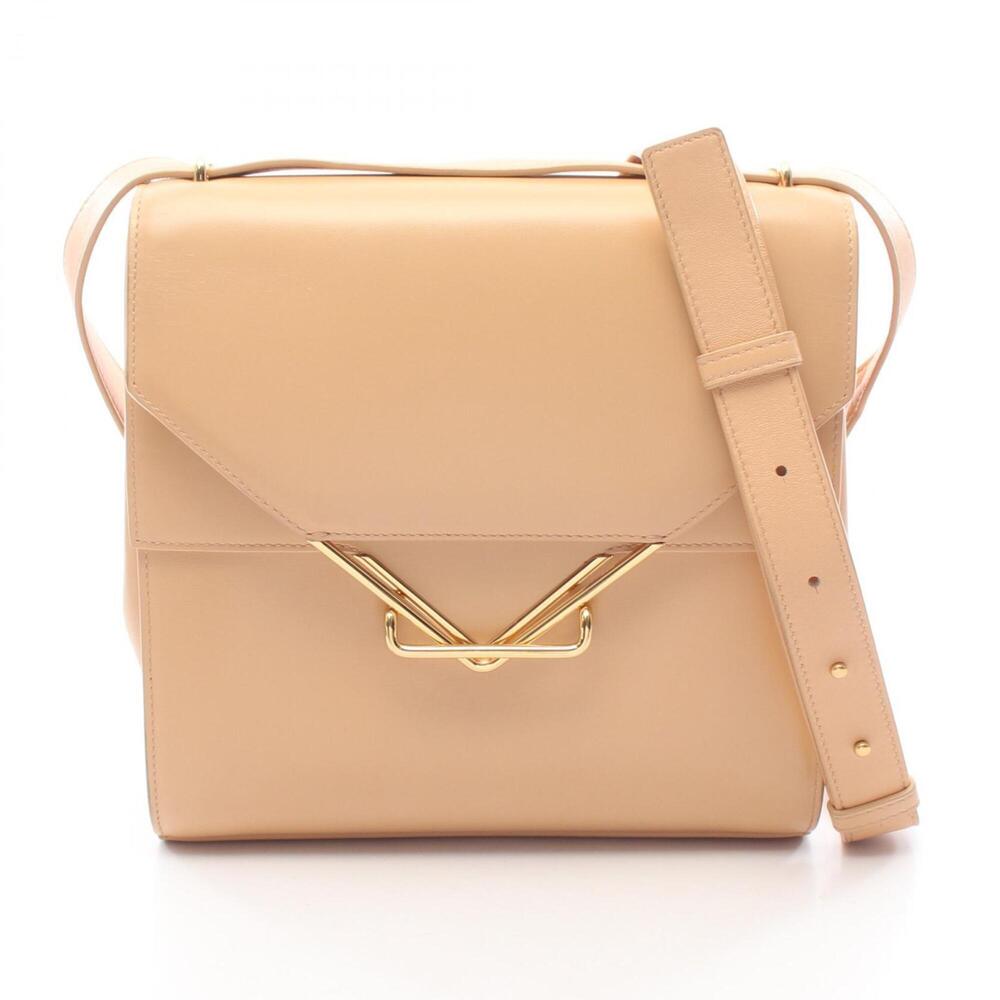 Bottega Veneta The Clip Shoulder Bag Handbag Leather Women's Beige